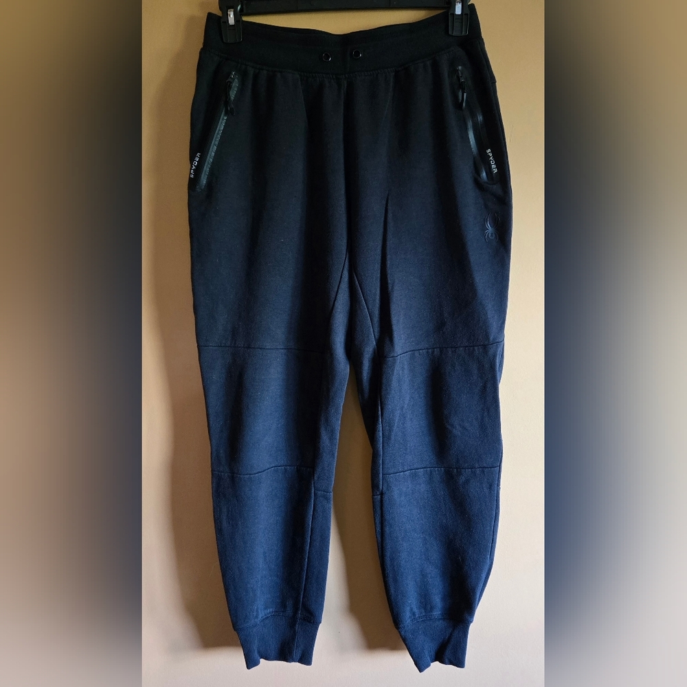 Spyder Active Men's Black Jogger Pants With Zipperes Pockets waist=15"